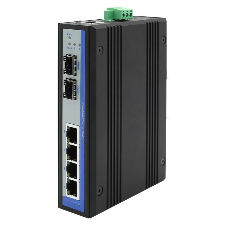 4 Electrical Ports Managed Ethernet Switches with 2 Optical Ports Full Gigabit